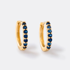 Blue zircon hoop earring