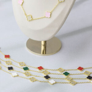 14K laminated gold clover necklace