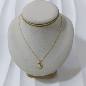14K Laminated Gold Moon Necklace