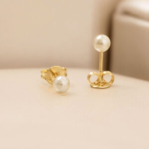 18K Gold-Plated Pearl Stud Earrings