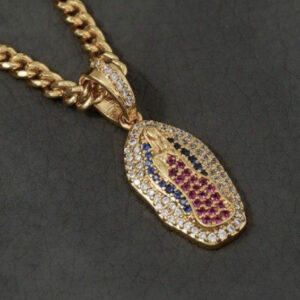 18K laminated gold Virgin of Guadalupe charm