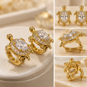 Turtle Crystal Stud Earrings
