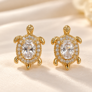 Turtle Crystal Stud Earrings