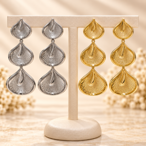 Triple Shell Drop Earrings